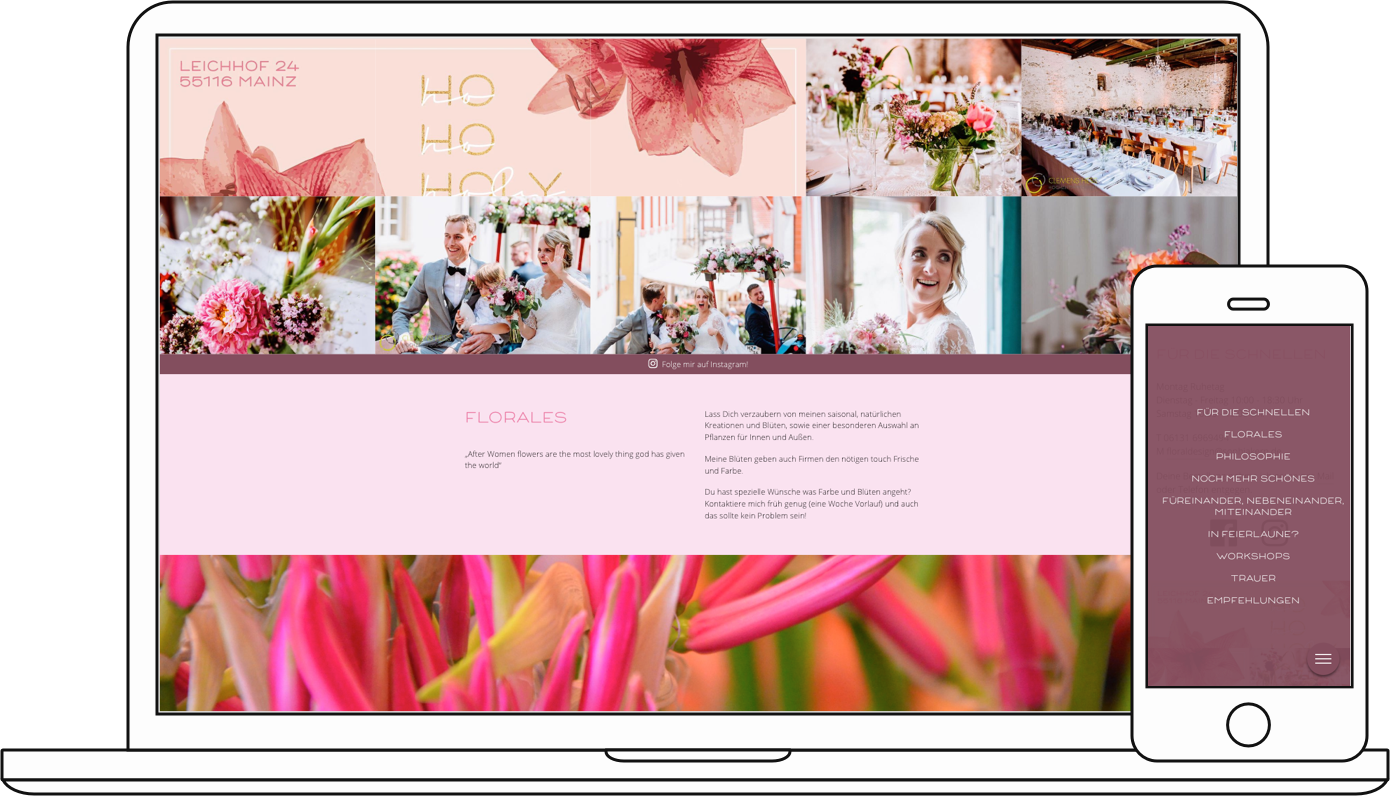Unternehmenswebseite für Sophia Kern Floral | Design